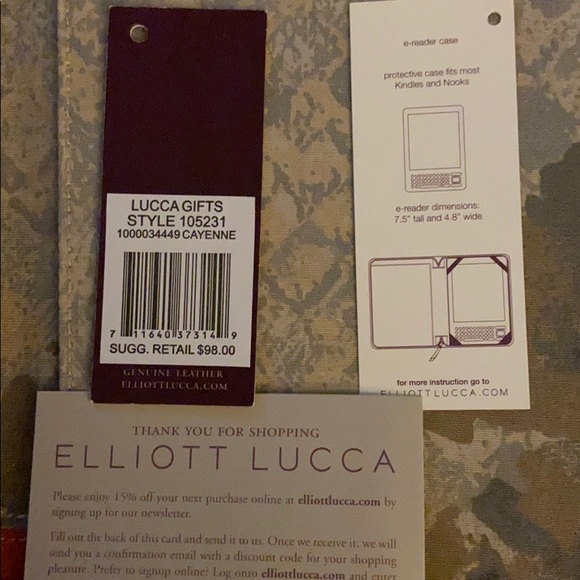 Elliott Lucca E-reader/Kindle case Cayenne color. - Picture 8 of 8